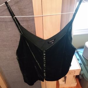 Madewell Green Velvet Button Tank